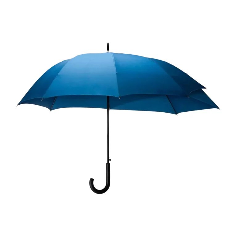 Cascade, parapluie citadin publicitaire à toile bleu roi, personnalisable avec votre logo