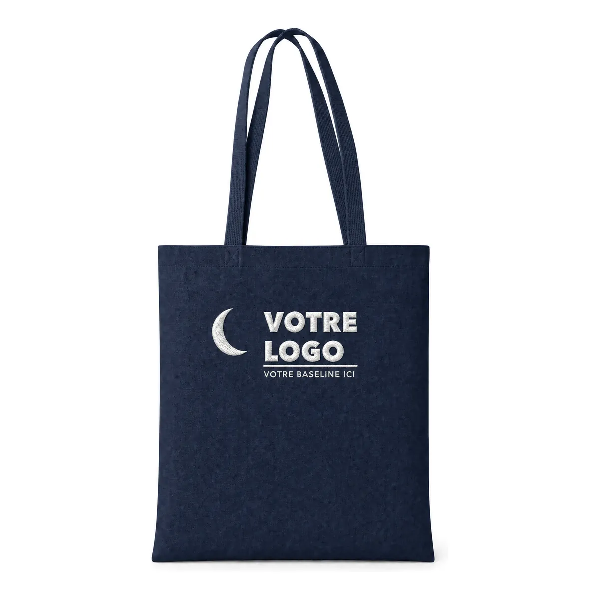 Une broderie, pour un rendu haut de gamme, exemple de tote bag publicitaire